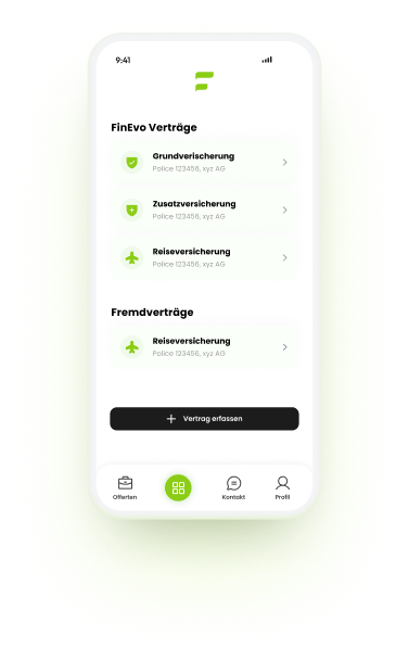 FinEvo app organized documents list